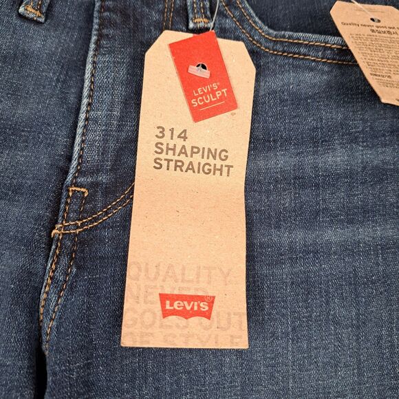 LEVI'S 314 Shaping Straight Sculpt Stretch Jeans Womens 25 26x27 Mid Rise NWT - Picture 6 of 13
